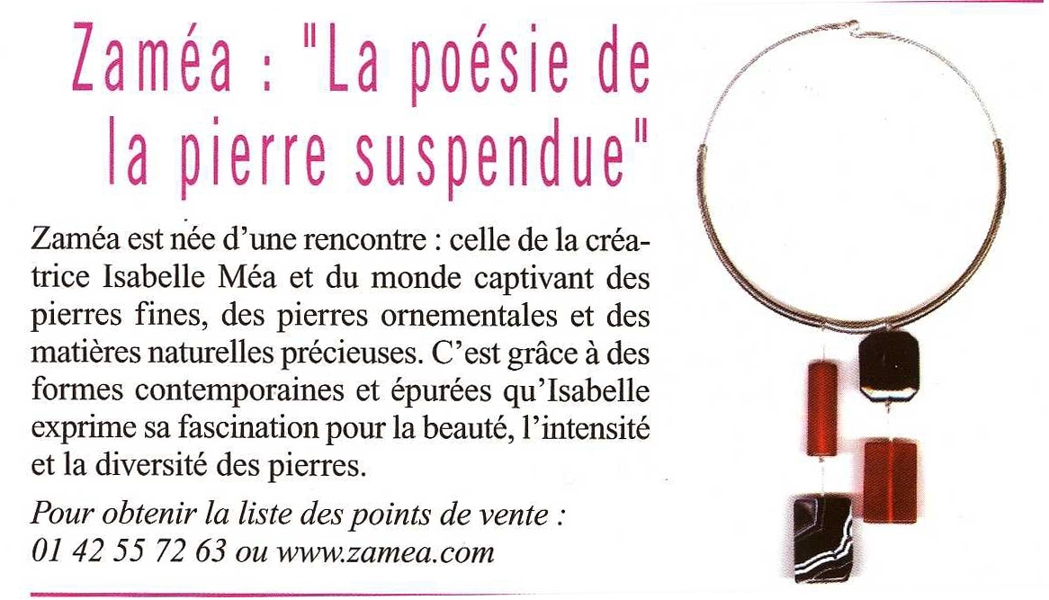 article Version Fémina - bijoux ZAMEA